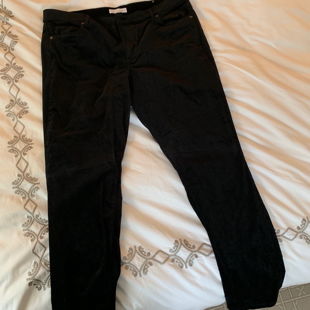 Black velour skinny jeans